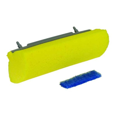 Sponge Mop Head, Screw On Connection, 9 in Mop Head Width, Yellow, 582MB MPN:582MB