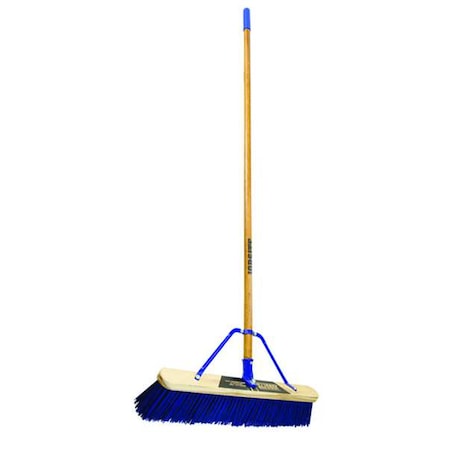 24 in Sweep Face Push Broom, Stiff, Synthetic, Blue MPN:869HDSU