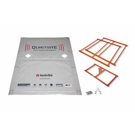 Acoustic Barrier, Polyester, Steel, 4 ft W, 6 1/8 ft L, 1 1/2 in Thick, Gray MPN:26462KT