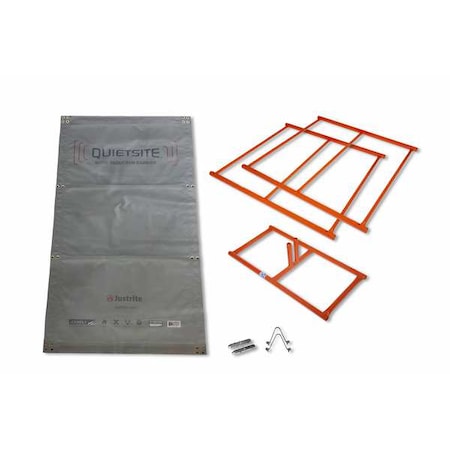 Acoustic Barrier, Polyester, Steel, 4 ft W, 8 1/8 ft L, 1 1/2 in Thick, Gray MPN:26466KT