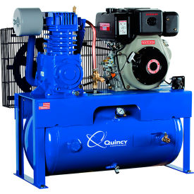 Quincy QP Two-Stage Splash Lubricated Air Compressor 175 PSI 14 HP 30 Gallon Capacity Horizontal G214K30HCD
