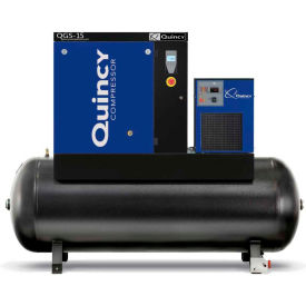 Quincy QGS™ Rotary Screw Air Compressor w/Dryer 15 HP 120 Gal Horizontal 200/208/460 V 4152021984