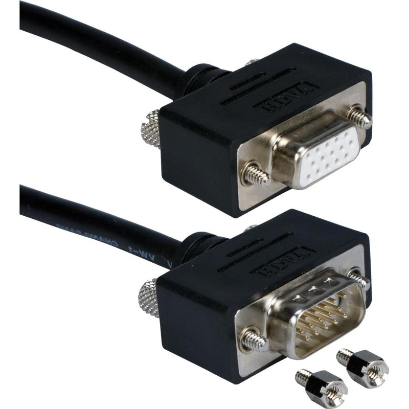QVS Premium CC388M1-02 Coaxial UltraThin VGA Cable - 2 ft Coaxial Video Cable - First End: 1 x 15-pin HD-15 - Male - Second End: 1 x 15-pin HD-15 - Male - Shielding - Black - 1 (Min Order Qty 6) MPN:CC388M1-02