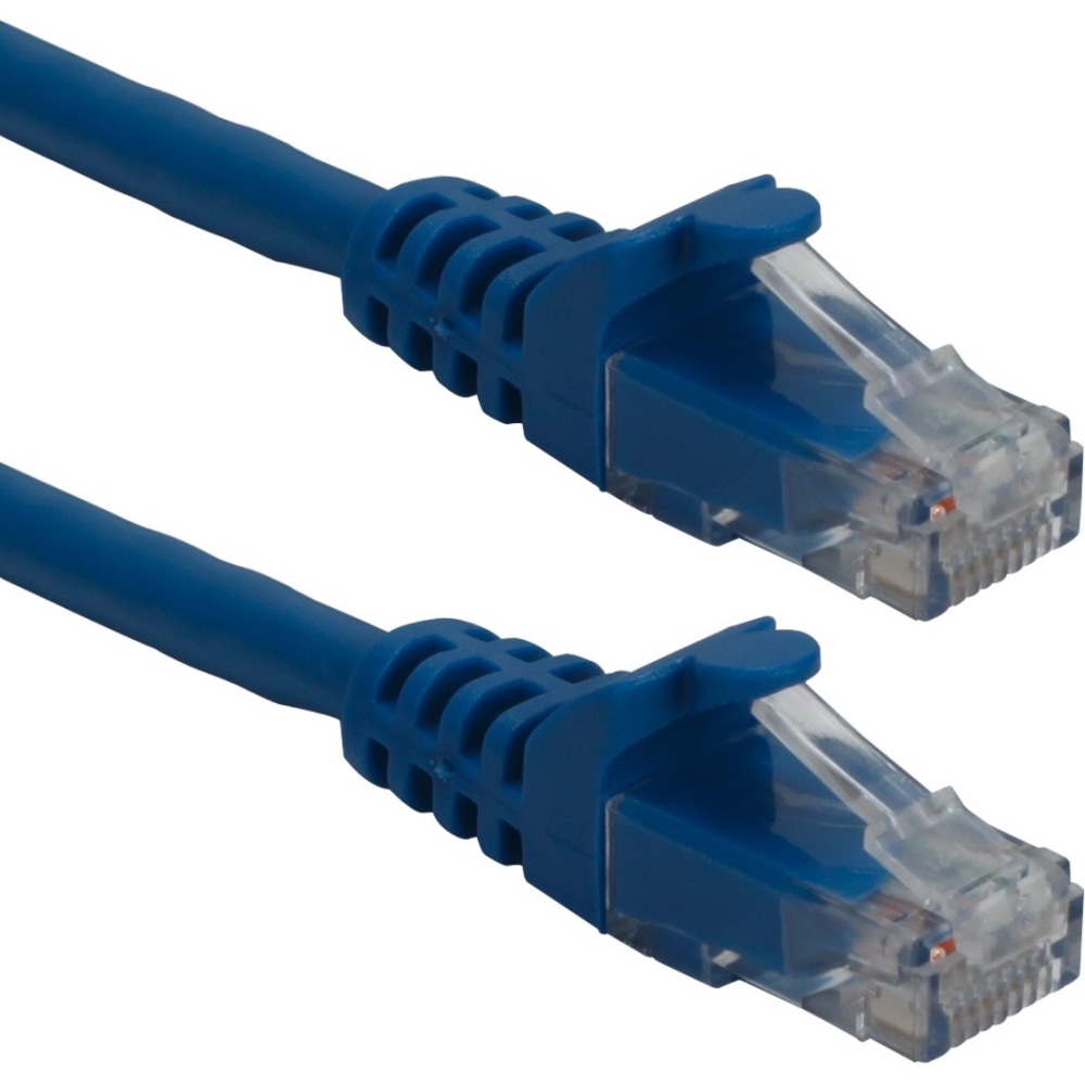 QVS 7ft CAT6A 10Gigabit Ethernet Blue Patch Cord - 7 ft Category 6a Network Cable for Network Device - First End: 1 x RJ-45 Network - Male - Second End: 1 x RJ-45 Network - Male - Patch Cable - Blue (Min Order Qty 8) MPN:CC715A-07BL