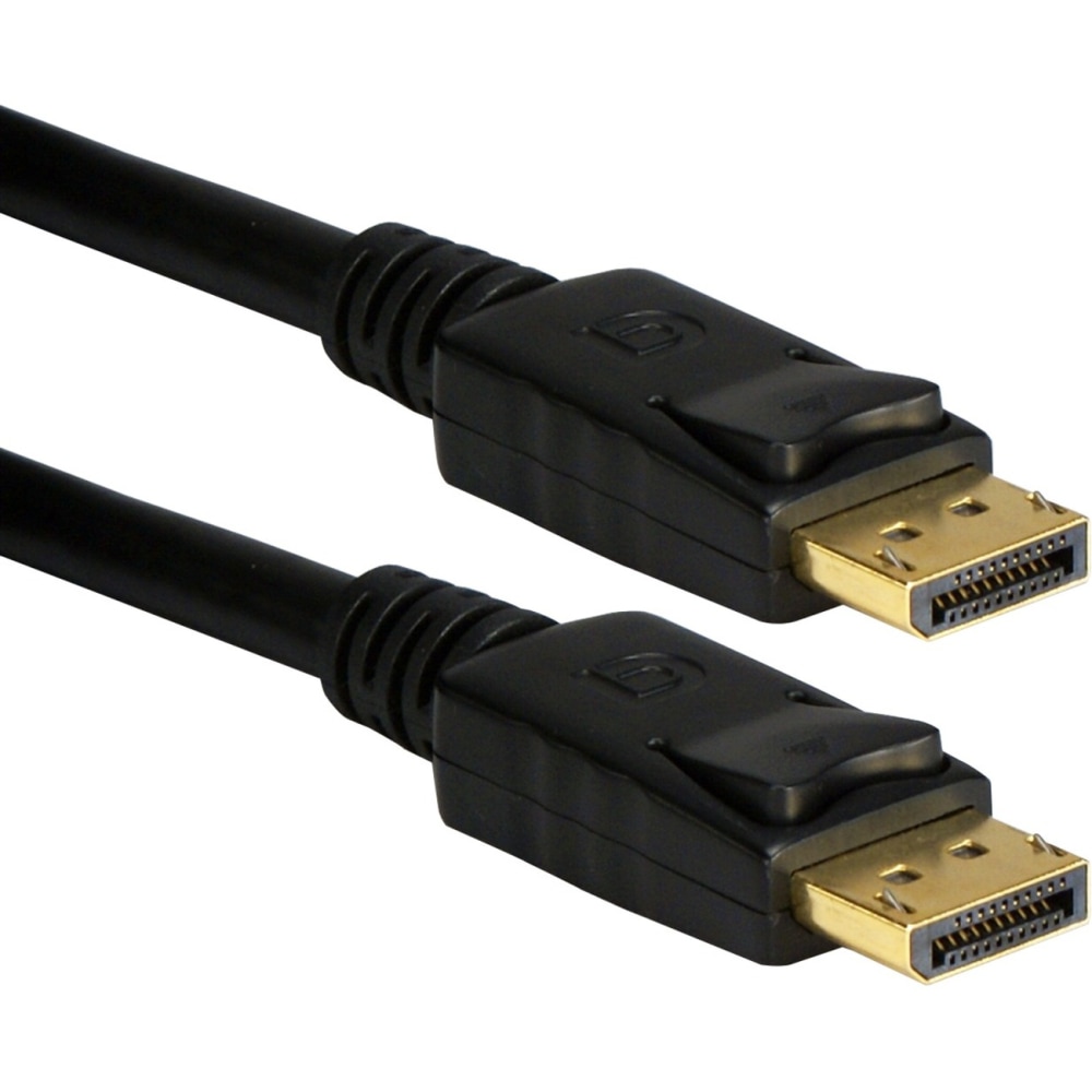 QVS DisplayPort Digital A/V Cable With Latches, 6ft (Min Order Qty 4) MPN:DP-06