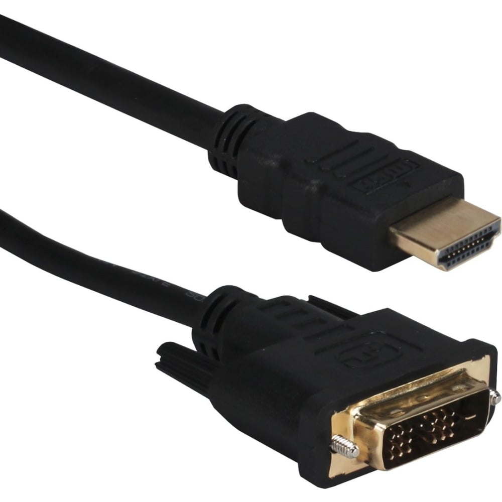 QVS HDMI Male to DVI Male HDTV/Flat Panel Digital Video Cable - 6.56 ft - First End: 1 x 19-pin HDMI Digital Audio/Video - Male - Second End: 1 x 24-pin DVI-D Digital Video - Male - Gold Plated Contact - Black (Min Order Qty 6) MPN:HDVIG-2MC