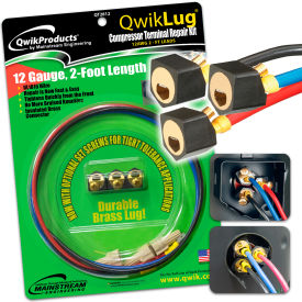 Qwik Products 3 Terminal Repair Lugs QT2812 - 12AWG 2' Leads With Nut QT2812 - Pkg Qty 10