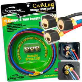 Qwik Products 3 Terminal Repair Lugs QT2910 - 10 AWG 4' Leads With Spade QT2910 - Pkg Qty 10