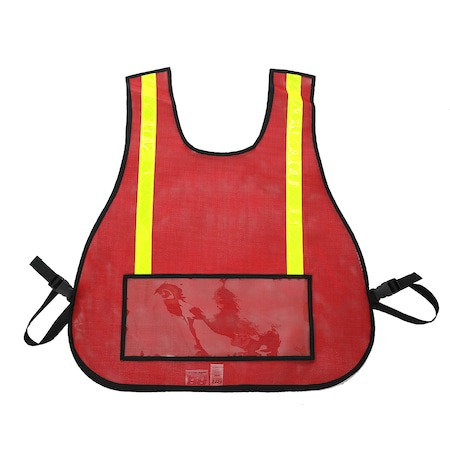 Traffic Safety Vest with Window, Red MPN:003L-RD-WINDOW