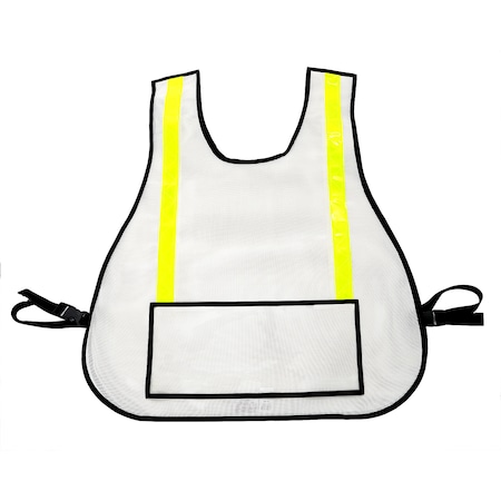 Traffic Safety Vest with Window, White MPN:003L-WH-WINDOW