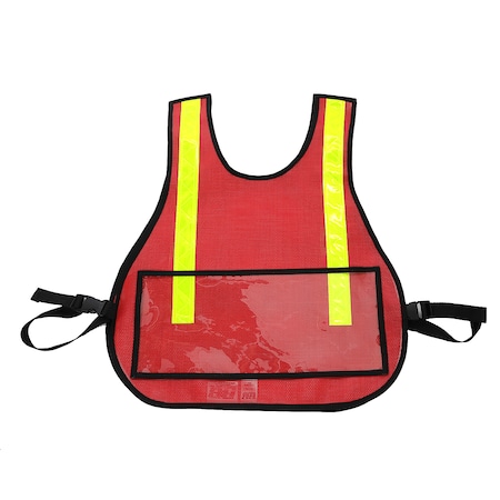 Traffic Safety Vest with Window, Safety MPN:003RD-WINDOW