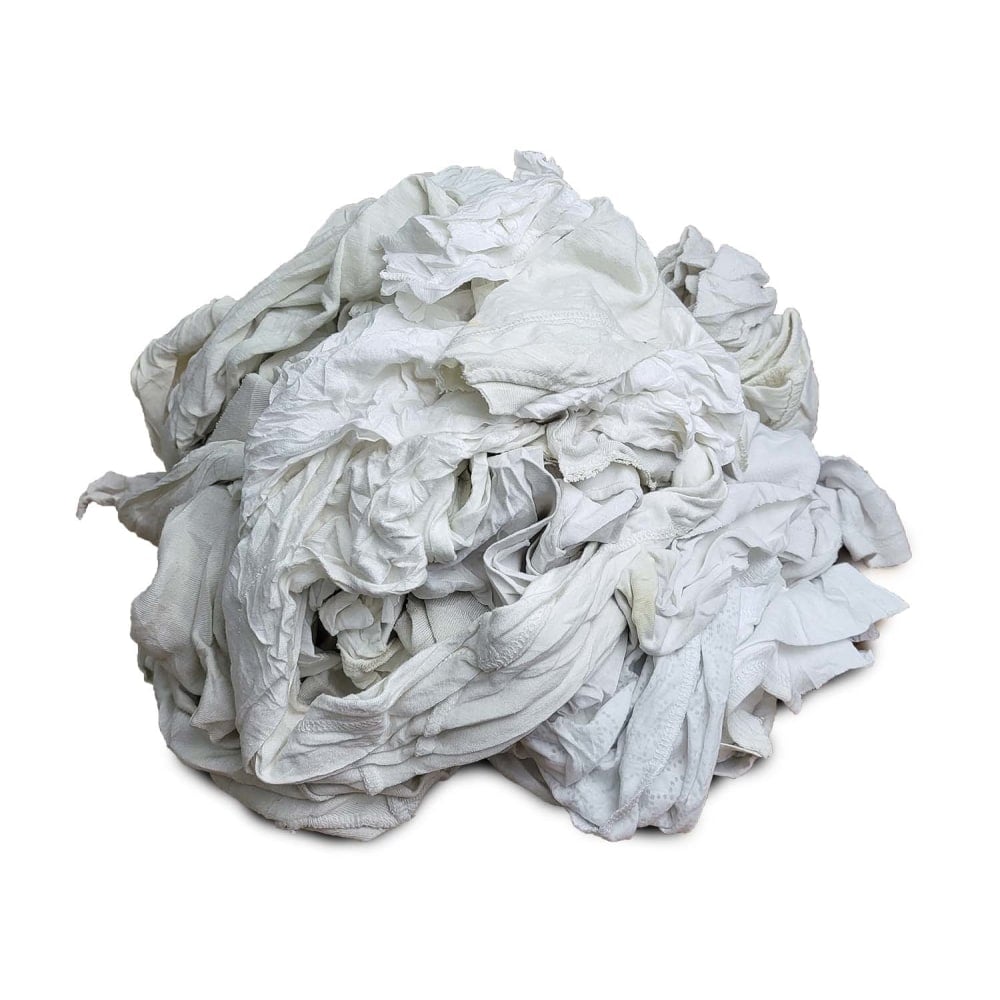 Pro-Clean Basics T-Shirt Rags, 100% Recycled, Mixed White, 4 Lb Bag MPN:99010-4