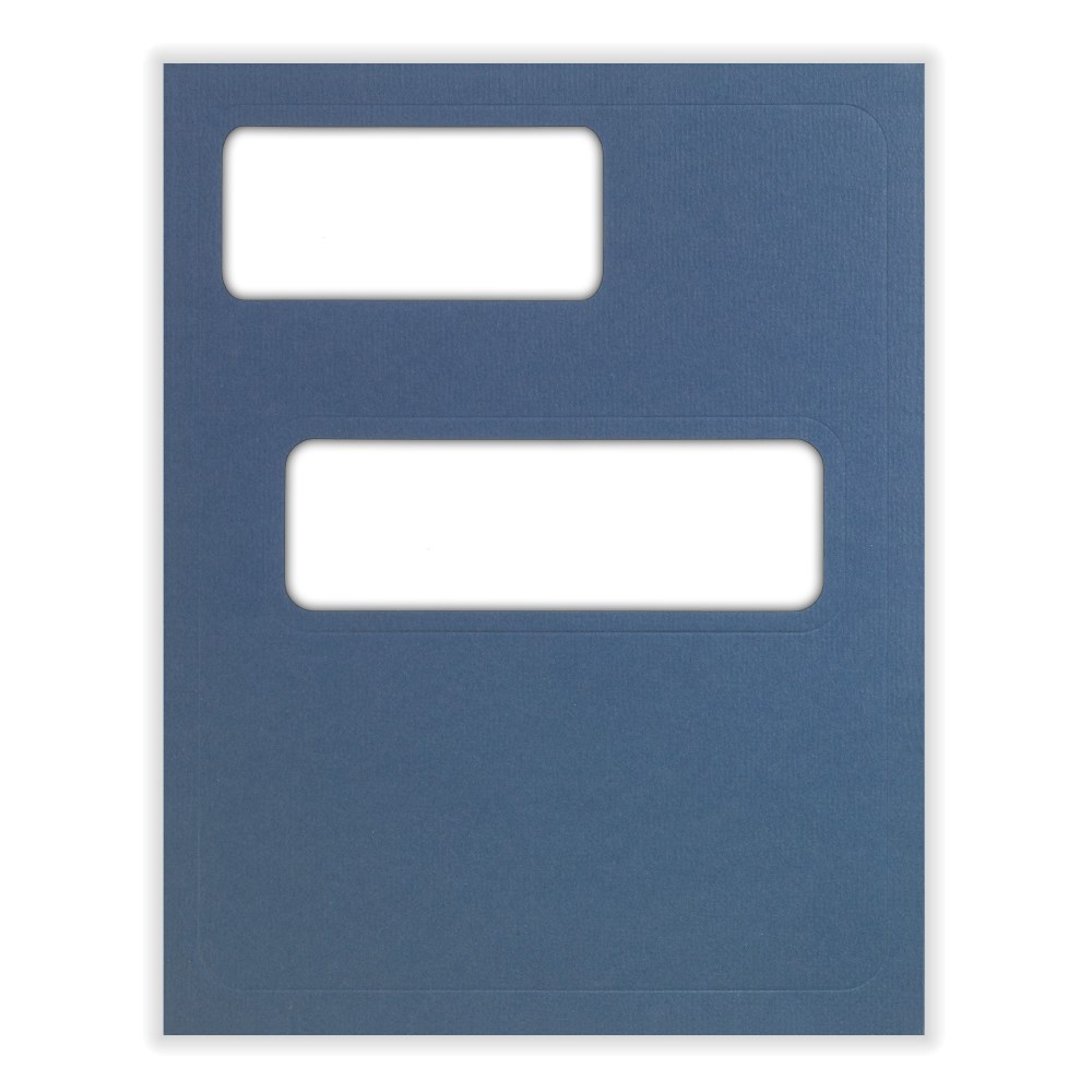 ComplyRight Tax Presentation Folder, Double Offset Windows, Single Pocket, Blue, 8-3/4in x 11-1/4in, Pack of 50 MPN:FB01