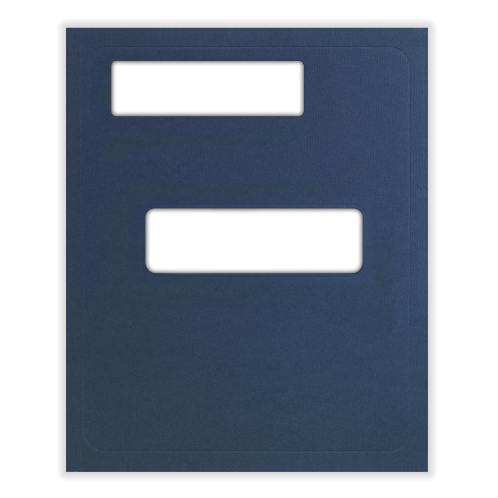 ComplyRight Tax Presentation Folder, Double Offset Windows, 1/2in Spine, Single Pocket, Navy Blue, 8-3/4in x 11-1/4in, Pack of 50 MPN:FMB03