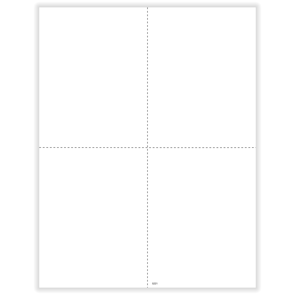 ComplyRight W-2/1099 Blank Tax Form, Recipient Copy Only (No Backer), 4-Up (Box), Pack of 500, 5221B25 MPN:5221B25