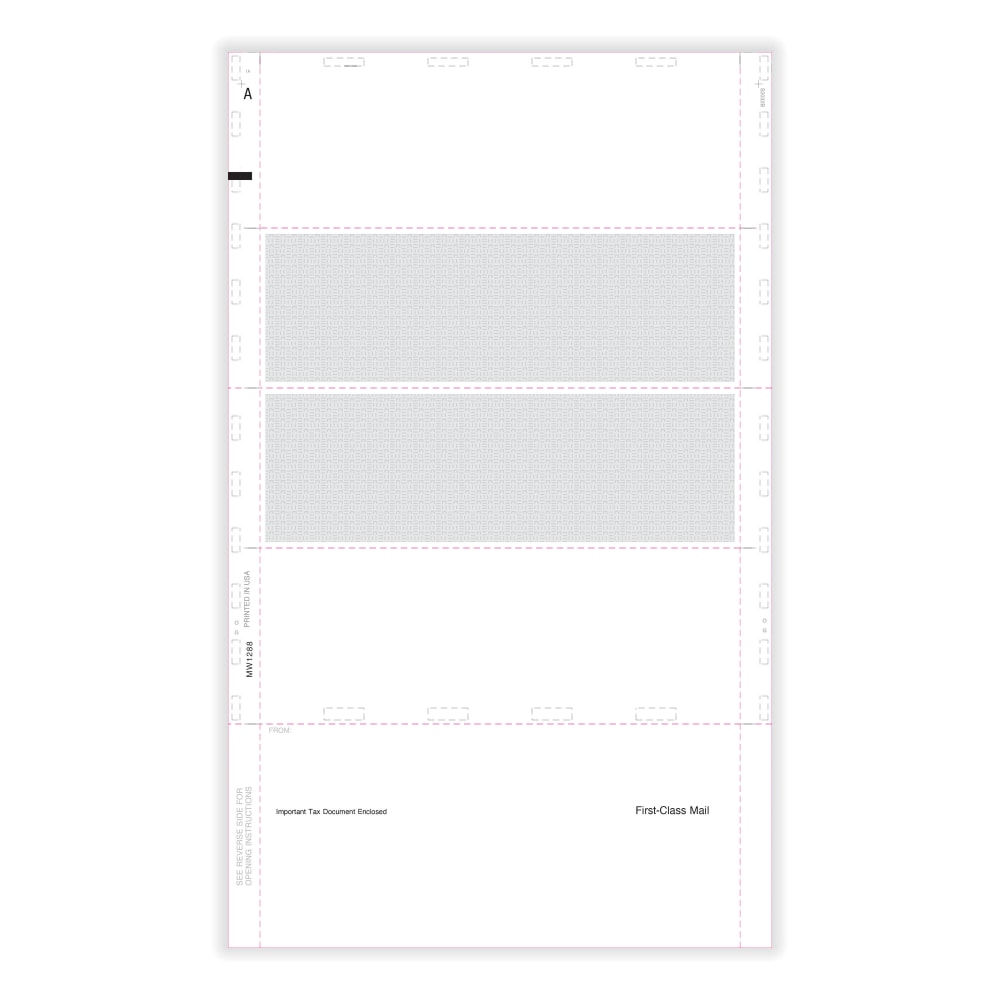 ComplyRight W-2 Blank Tax Forms, Employee's with Backer Instructions B, C, 2, 2, 4-Up (Horizontal), EZ-Fold Duplex, 14in, Pack Of 500 Forms, 5227B25 MPN:5227B25