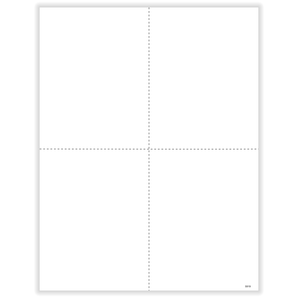 ComplyRight W-2 Blank Tax Forms, 4-Up, With Backer Instructions, 24# Paper Stock, 8-1/2in x 11in, Pack Of 500 Forms, 5919B25 MPN:5919B25