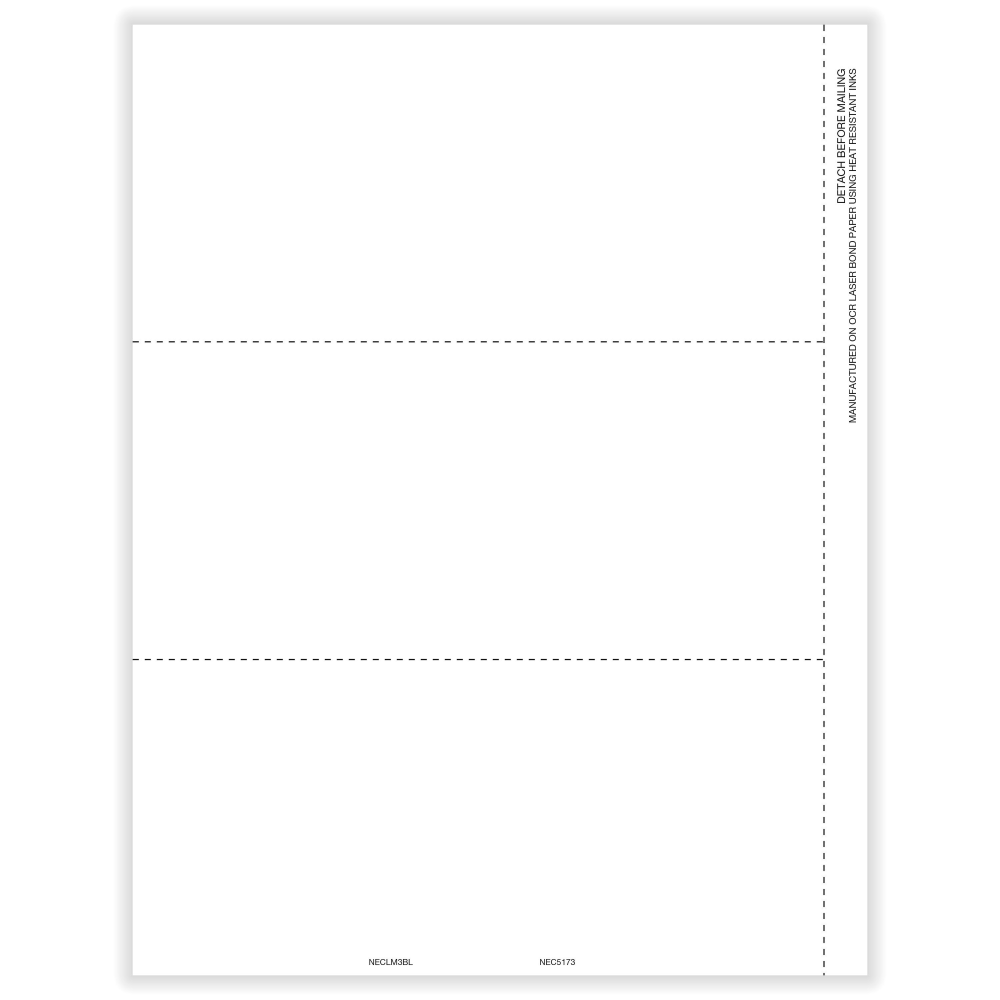 ComplyRight 1099-NEC Blank Tax Forms, Recipient Copy B/C, C Backer Information, 3-Up, Laser, 8-1/2in x 11in, Pack Of 25 Forms MPN:NEC51732524