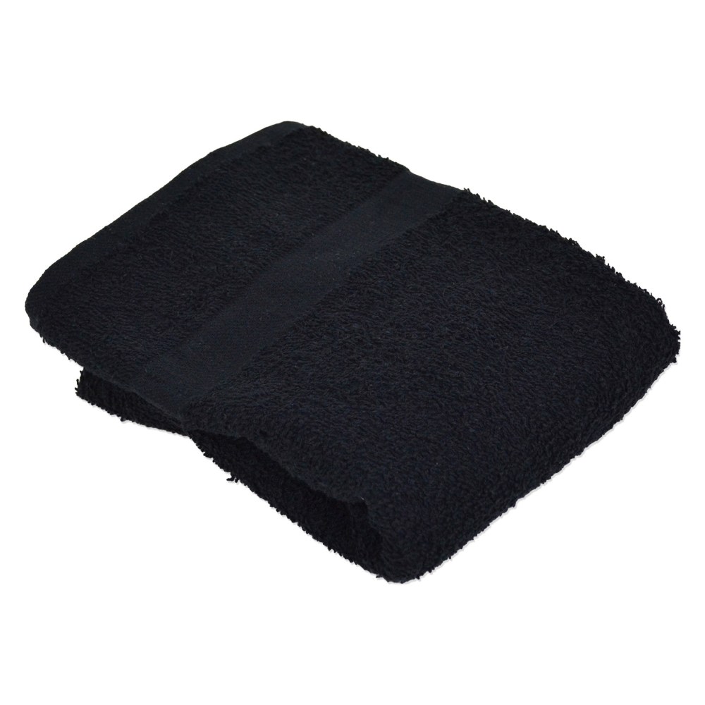 Valu Hand Towels, 16in x 27in, Black, Pack Of 12 Towels MPN:71625-12