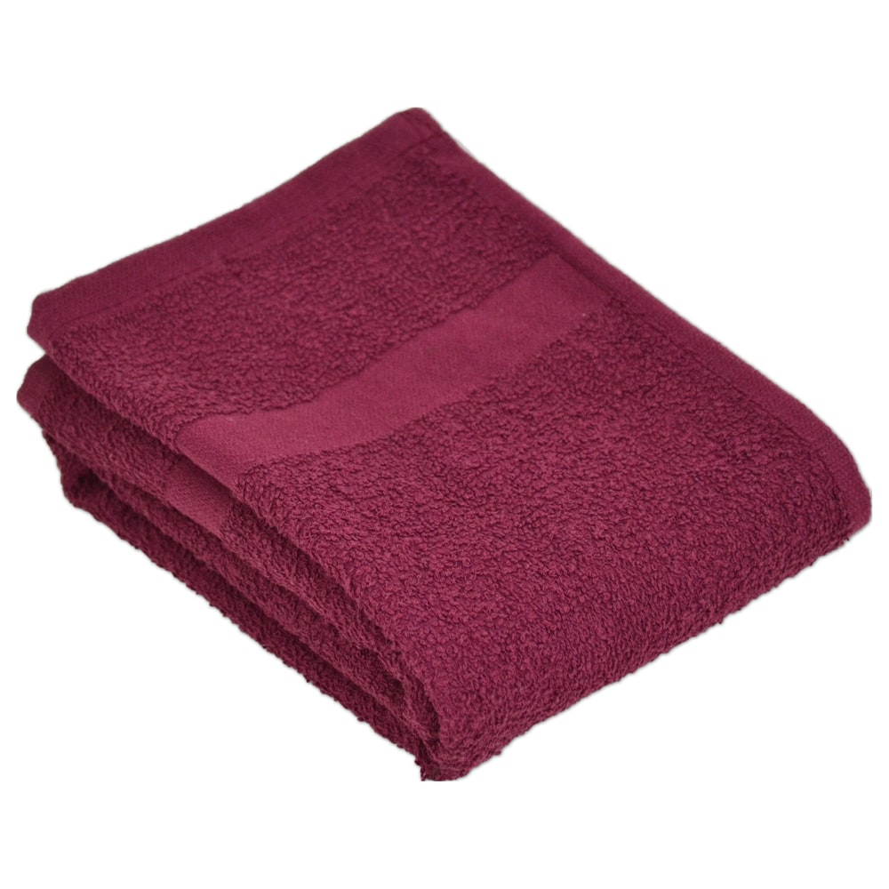 Valu Hand Towels, 16in x 27in, Burgundy, Pack Of 12 Towels MPN:71626-12