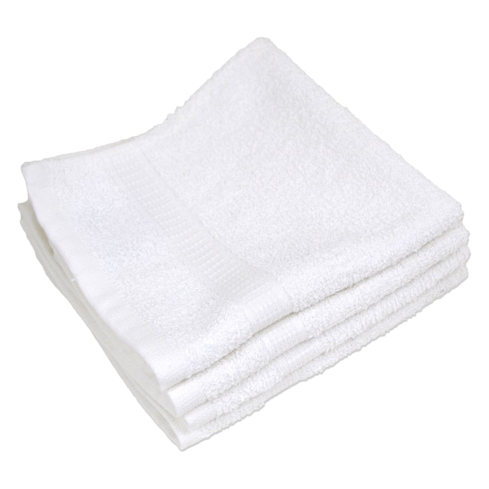 Spa and Comfort Washcloths, 13in x 13in, White, Pack Of 12 Washcloths MPN:X03120-12