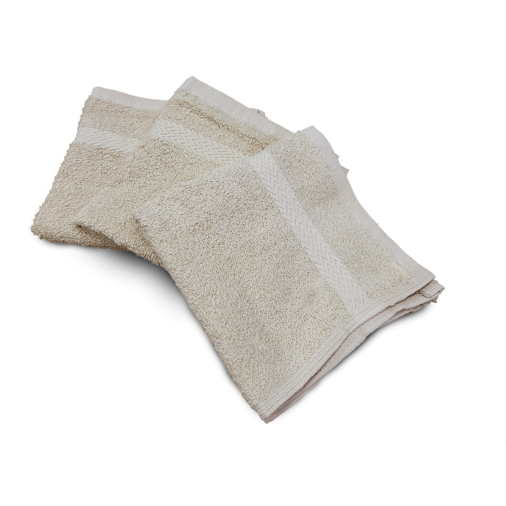 Spa and Comfort Washcloths, 13in x 13in, Beige, Pack Of 12 Washcloths MPN:X03130-12