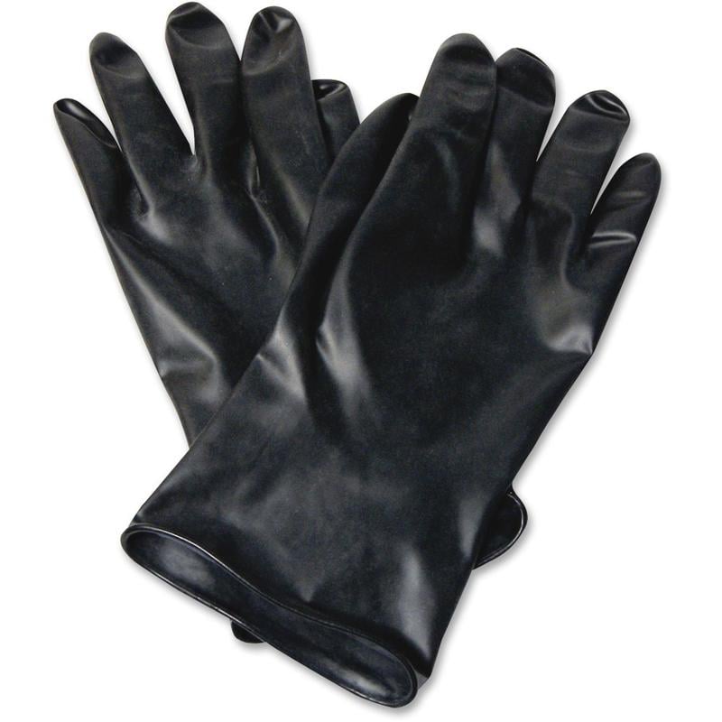 NORTH 11in Unsupported Butyl Gloves - Chemical Protection - 10 Size Number - Butyl - Black - Water Resistant, Durable, Chemical Resistant, Ketone Resistant, Rolled Beaded Cuff, Comfortable, Abrasion Resistant, Cut Resistant, Tear Resi (Min Order Qty 2) MP