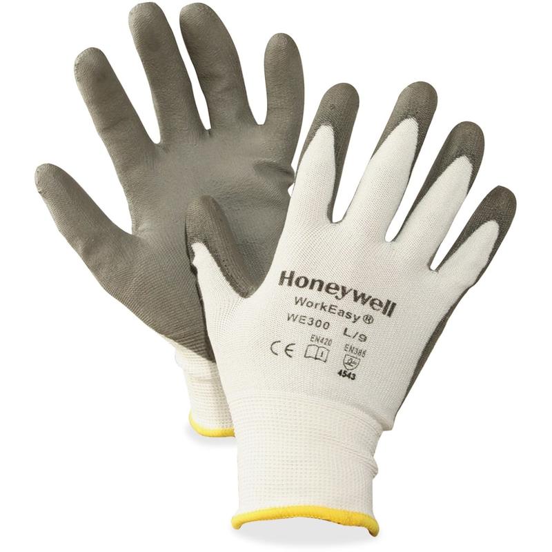 NORTH Workeasy Dyneema Cut Resist Gloves - Polyurethane Coating - Large Size - High Performance Polyethylene (HPPE) Liner - Gray, Light Gray - Cut Resistant, Flexible, Abrasion Resistant, Lightweight, Puncture Resistant, Comfortable,  (Min Order Qty 5) MP
