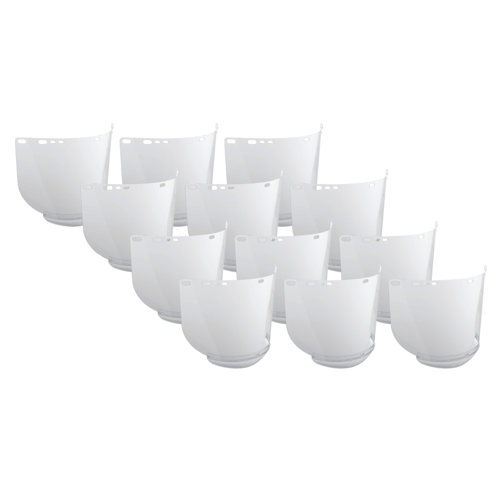 Jackson Safety F20 Polycarbonate Face Shields, Unbound, 15 1/2in x 8in, Clear, Case Of 12 Shields MPN:29062