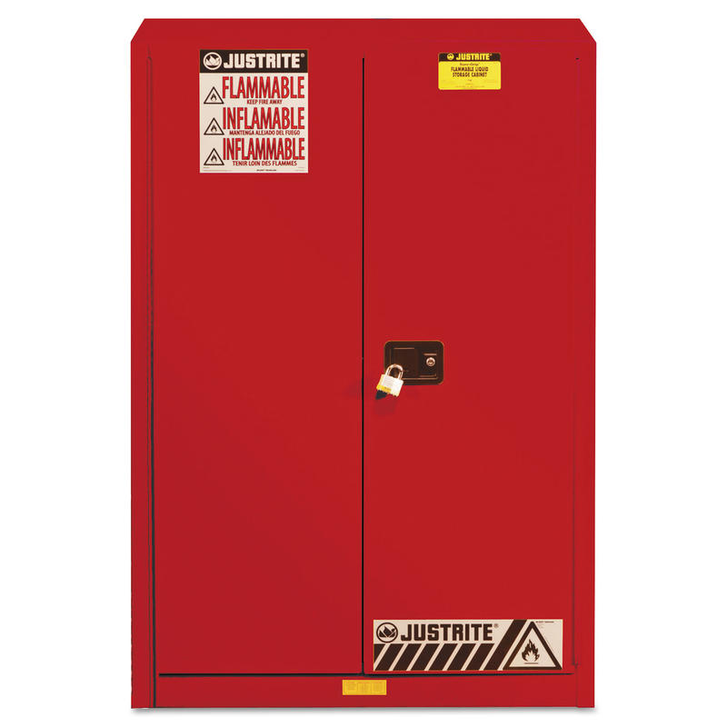 Safety Cabinets for Combustibles, Manual-Closing Cabinet, 60 Gallon, Red MPN:894511