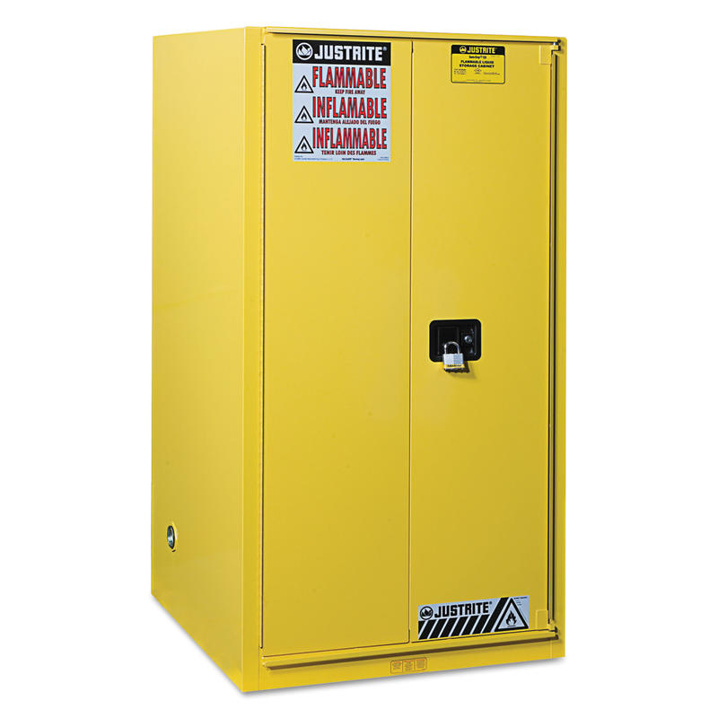 Safety Cabinets for Combustibles, Manual-Closing Cabinet, 96 Gallon, Yellow MPN:896010
