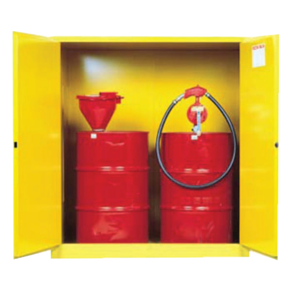 R3 Safety Vertical Drum Safety Cabinets, Manual Closing, (2) 55 Gallon Drum, w/Support MPN:899100