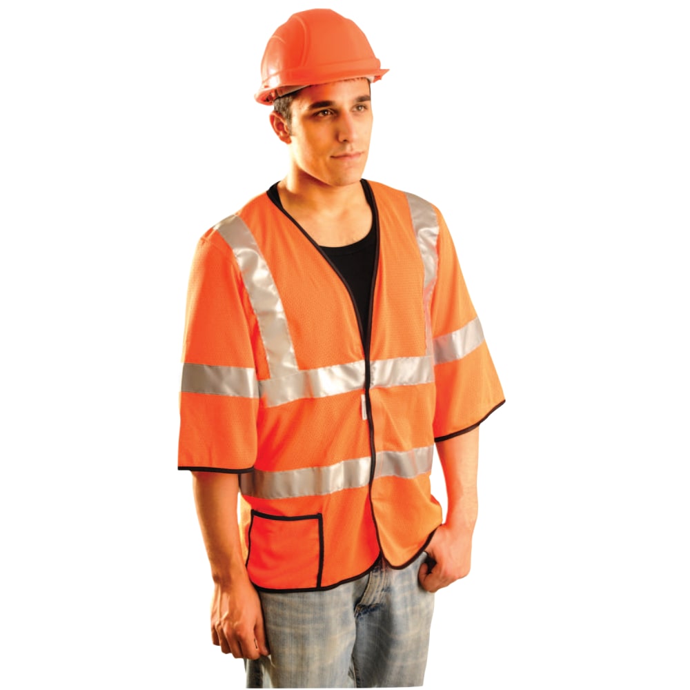 Class 3 Mesh Vests with 3M Scotchlite Reflective Tape, Medium, Hi-Viz Yellow MPN:LUX-HSCOOL3-YM