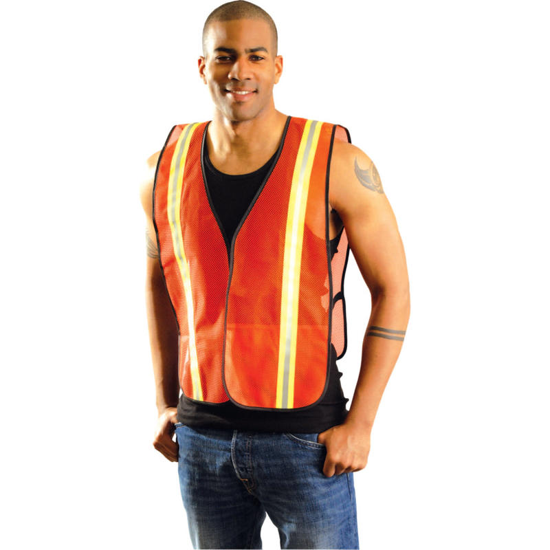 Non-ANSI Economy Mesh Vests with Silver Reflective Tape, X-Large, Hi-Viz Yellow MPN:LUX-XTTM-YXL