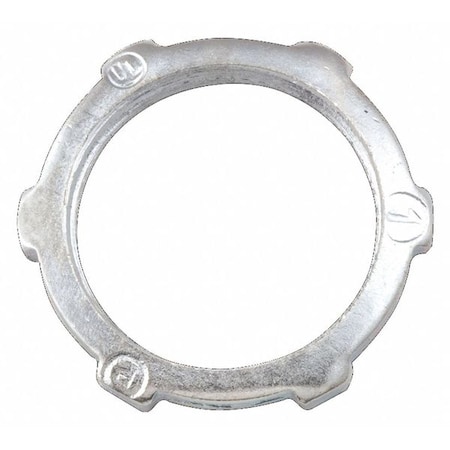 IMC Locknut, 1-1/2 in, Threaded, Steel, Zinc Plated, Gray MPN:1006