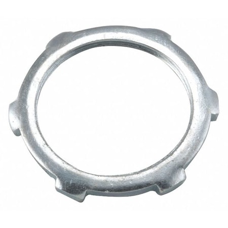 IMC Locknut, 1/2 in, Threaded, Steel, Electro Zinc Plated, Gray MPN:1192