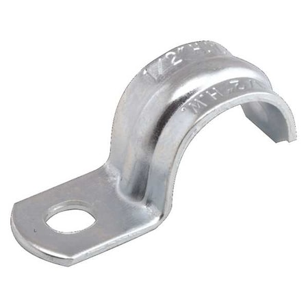 One Hole Strap, Conduit; Pipe Use, 1-1/4 in, Steel, Zinc Plated MPN:1335