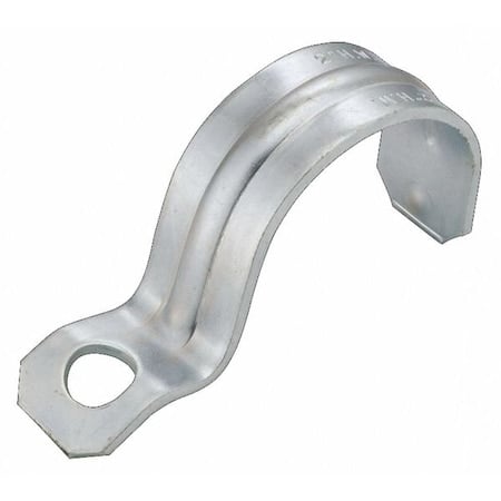 One Hole Strap, Conduit; Pipe Use, 2 in, Steel, Zinc Plated MPN:1338