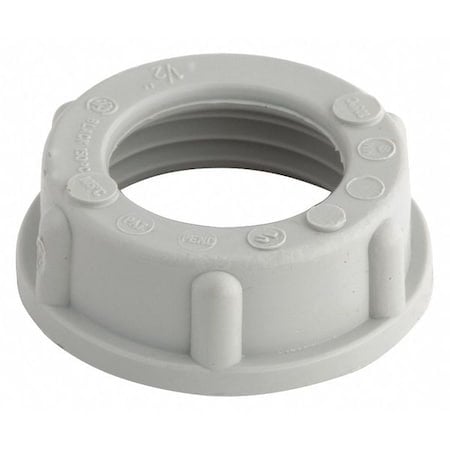 IMC Bushing, 1/2 in, Threaded, Plastic, Plain, Gray MPN:1402