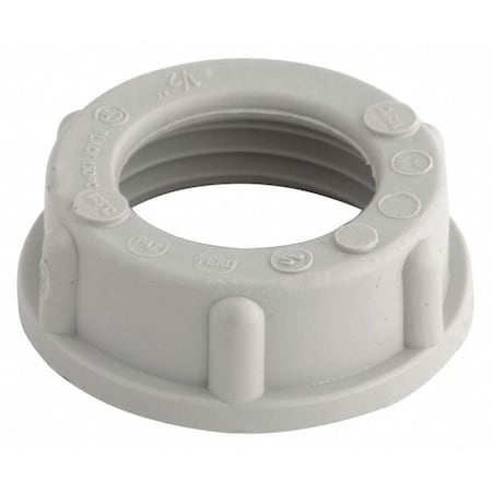 IMC Bushing, 1 in, Threaded, Plastic, Zinc Plated, Gray MPN:1404