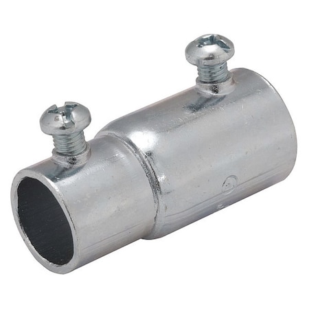 EMT/IMC Coupling, 3/4 in, Set Screw, Steel, Zinc Plated, Gray MPN:1433