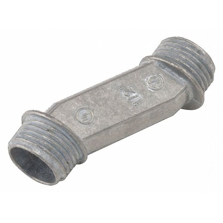 Conduit Fitting Offset Nipple, 1-1/2 in, Die Cast Zinc, Zinc Plated MPN:1456
