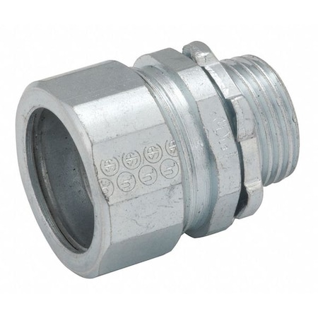 IMC/Rigid Grounding Connector, 1-1/2 in, Compression, Steel, Zinc Plated, Gray MPN:1806