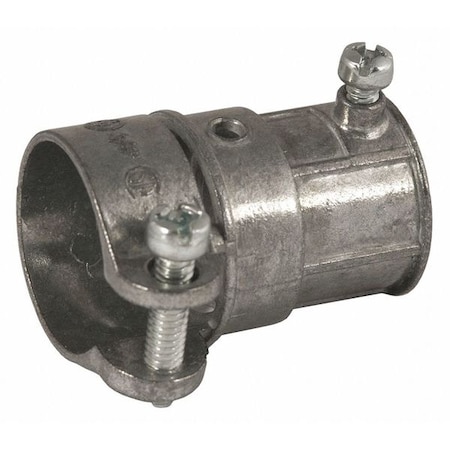 EMT Coupling, 3/4 in, Set Screw, Die Cast Zinc, Zinc Plated MPN:1853