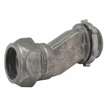 EMT Connector, 1/2 in, Compression, Die Cast Zinc, Plain MPN:1952