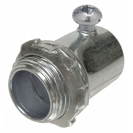 EMT Grounding Connector, 3/4 in, Set Screw, Steel, Zinc Plated, Gray MPN:2003