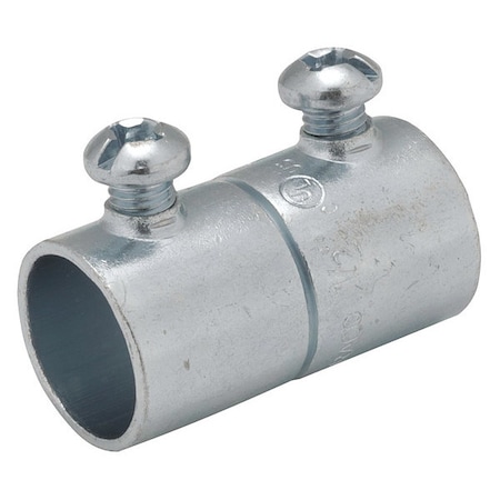 EMT Coupling, 1-1/4 in, Set Screw, Steel, Plain, Gray MPN:2025