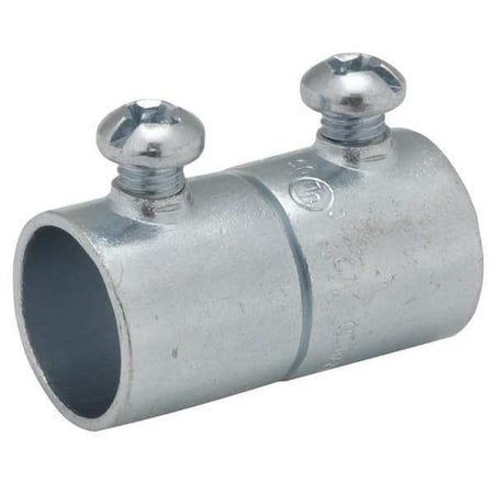 EMT Coupling, 2 in, Set Screw, Steel, Zinc Plated, Gray MPN:2028