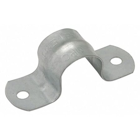 Two Hole Strap, Conduit; EMT; Pipe Use, 1-1/2 in, Steel, Galvanized MPN:2096