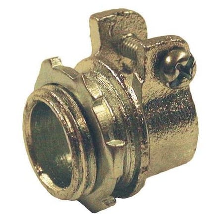 Conduit Fitting Grounding Connector, 3/8 in, Push-On, Iron, Electro Zinc Plated, Gray MPN:2101